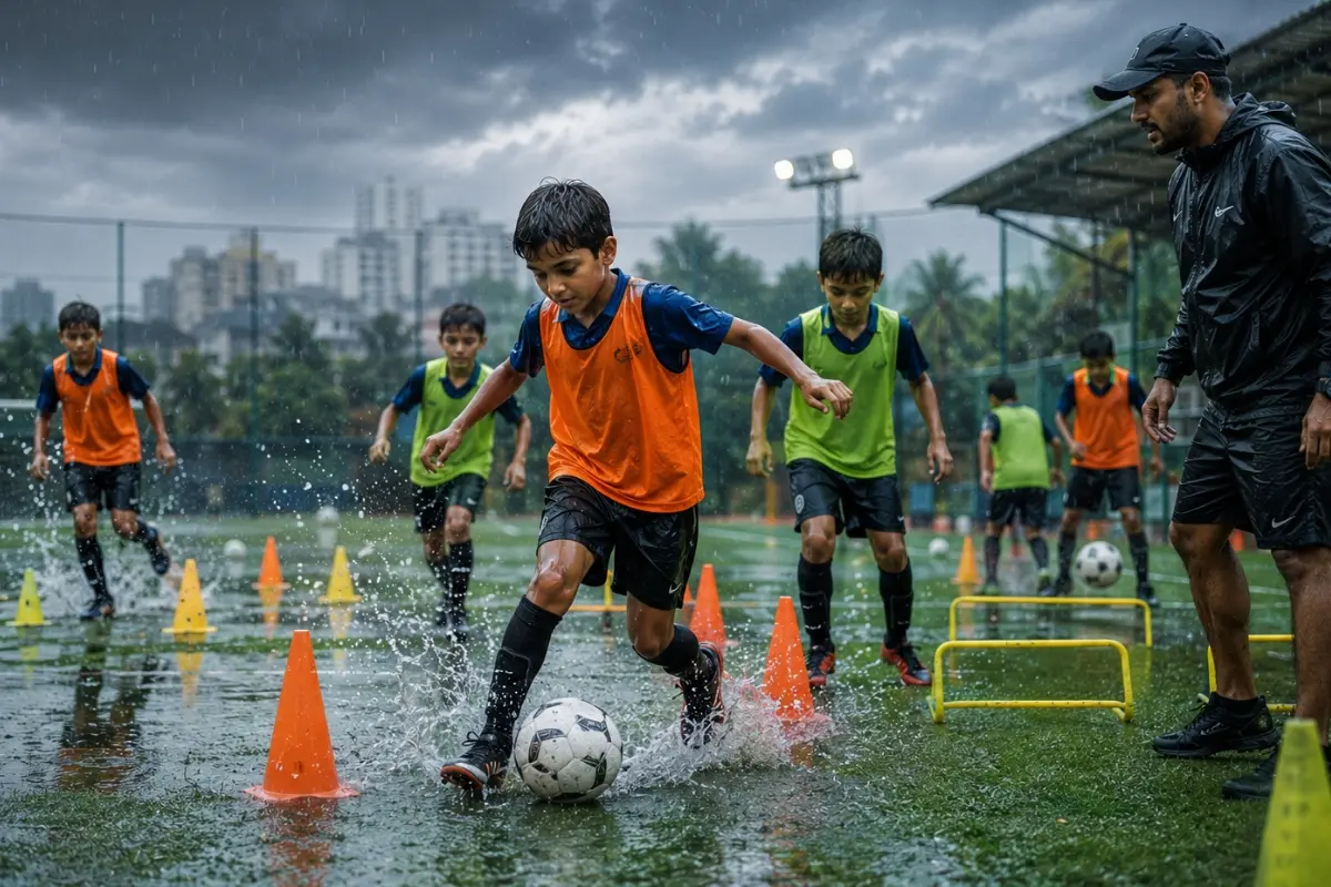 Monsoon Football Training in Pune: How Kids Can Practice Safely During the Rainy Season